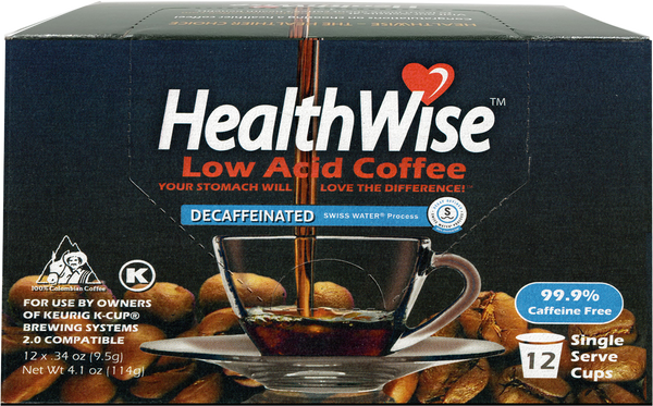 HealthWise Swiss Water Decaf Keurig K-Cups - 6x12 case - 72 cups