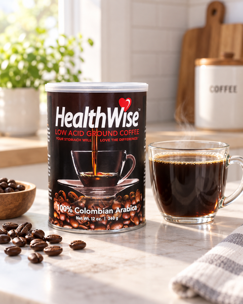 HealthWise Low Acid Ground Coffee – 12 oz Can