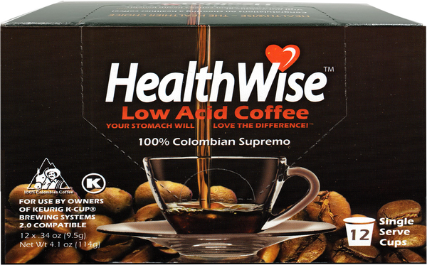 HealthWise Low Acid Keurig K-Cups - 6x12 case - 72 cups
