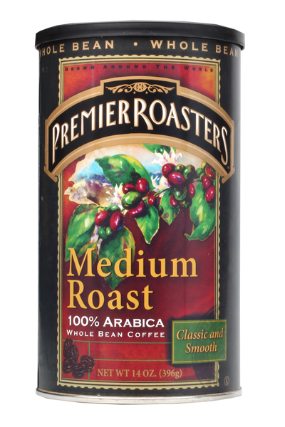 Premier Roasters 100% Arabica Whole Bean - Medium Roast (6/14 oz Case)